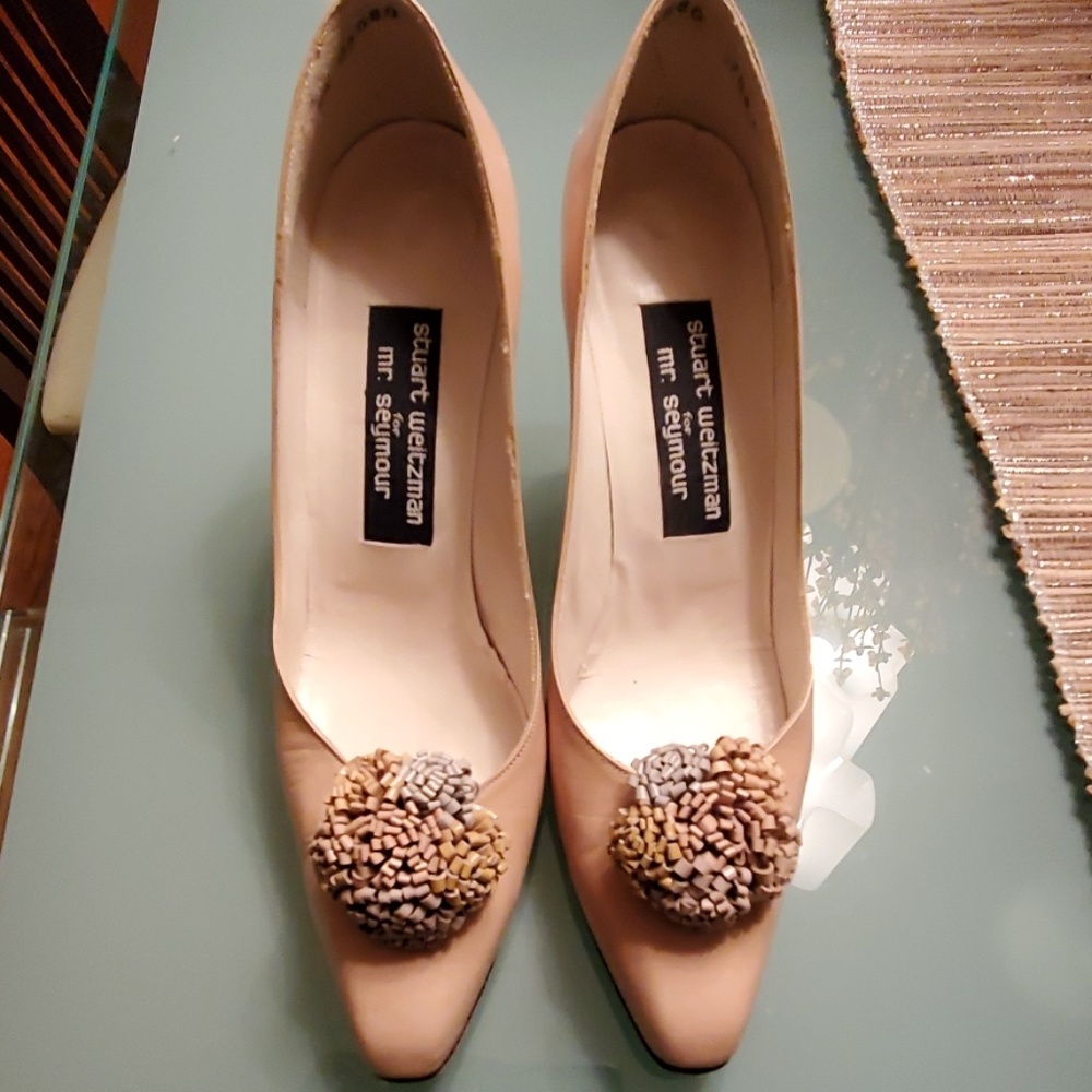 Stuart Weitzman Nude Leather Pumps